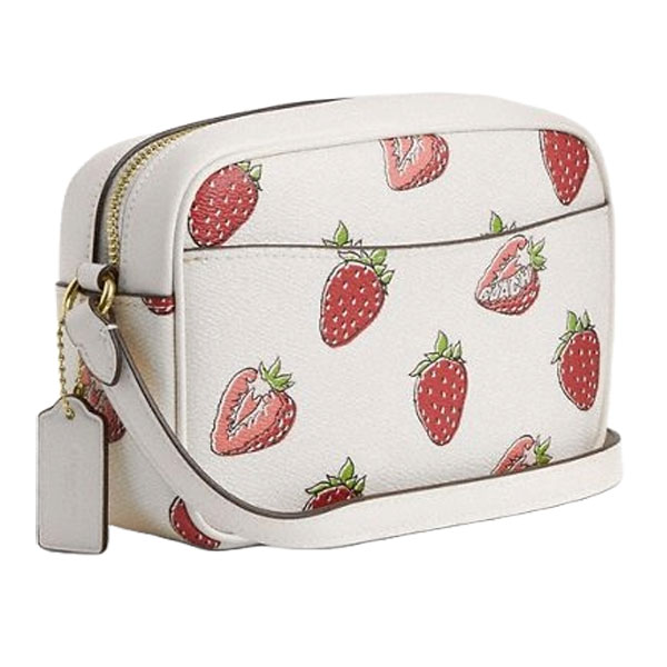 Coach Mini Jamie Camera Bag With Strawberry Print Chalk Multi # CBA80