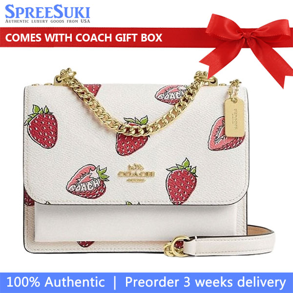 Coach Mini Klare Crossbody Bag With Strawberry Print Chalk Multi # CAP94