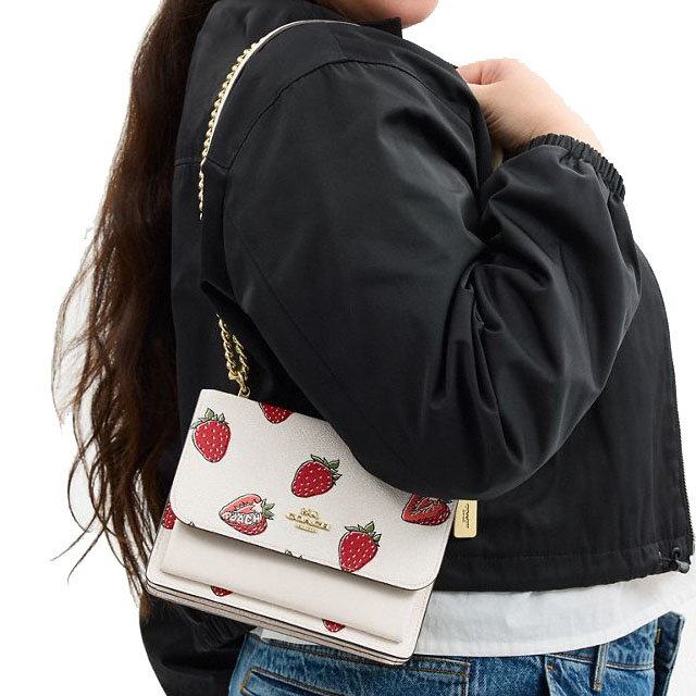 Coach Mini Klare Crossbody Bag With Strawberry Print Chalk Multi # CAP94
