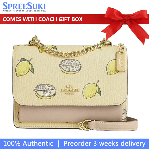 Coach Mini Klare Crossbody Bag With Lemon Print Garden Glade Multi # CAN24