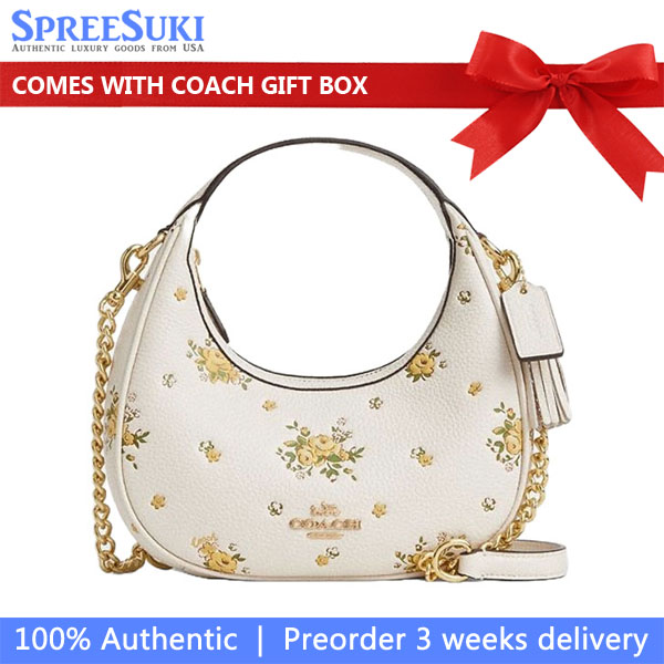 Coach Carmen Mini Crossbody Bag With Floral Print Chalk Multi # CAK90