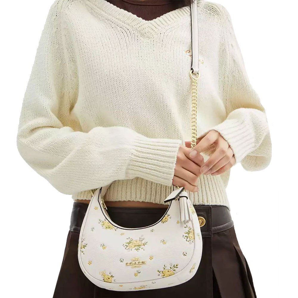 Coach Carmen Mini Crossbody Bag With Floral Print Chalk Multi # CAK90