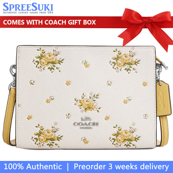 Coach Slim Crossbody Bag With Floral Print Chalk Multi # CAQ27