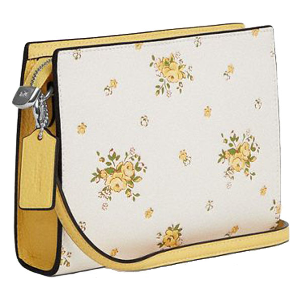 Coach Slim Crossbody Bag With Floral Print Chalk Multi # CAQ27