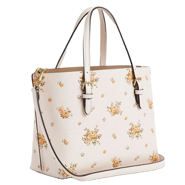 Coach Mollie Tote Bag 25 With Floral Print Chalk Multi # CAL44