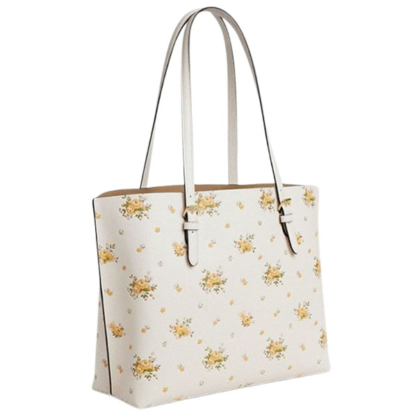 Coach Mollie Tote Bag With Floral Print Chalk Multi # CBF11