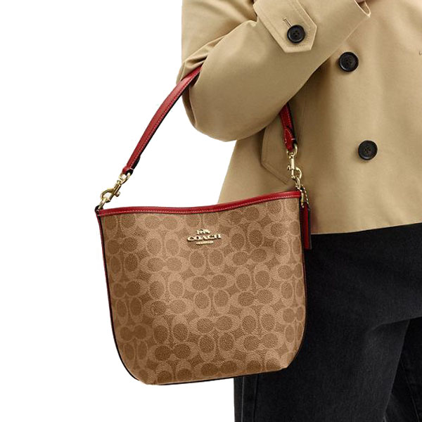 Coach City Bucket Bag In Signature Canvas Tan Multi # CAL85