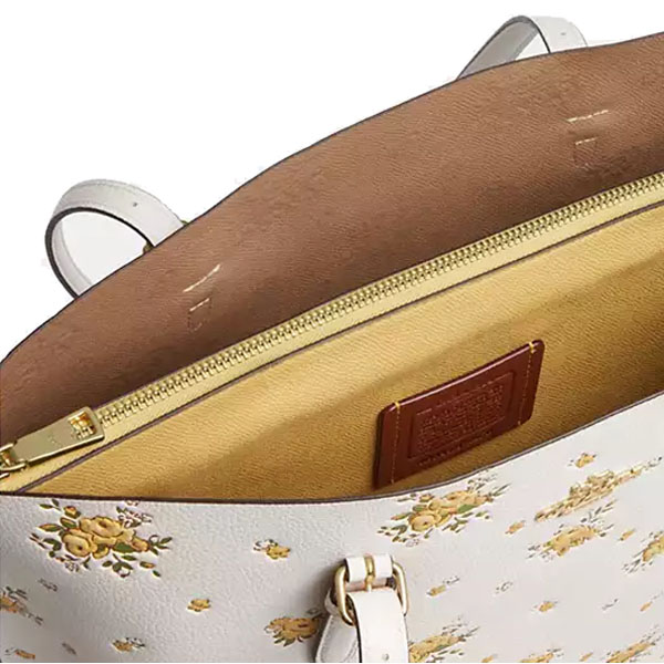 Coach Mollie Tote Bag With Floral Print Chalk Multi # CBF11