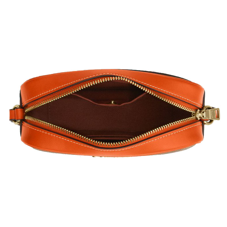 Coach Mini Jamie Camera Bag In Signature Canvas With Orange Print Tan Multi # CBA81