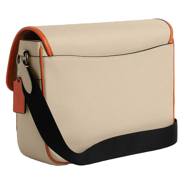 Coach Racer Messenger In Colorblock Signature Canvas Gunmetal Ivory Multi # CAJ79