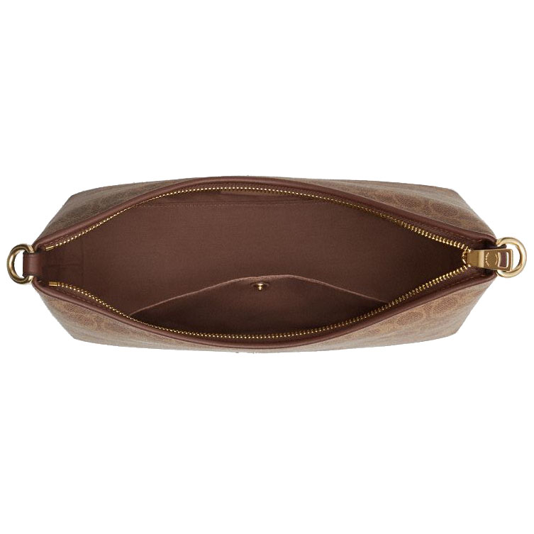 Coach Laurel Shoulder Bag In Signature Canvas Tan Brown # CV975