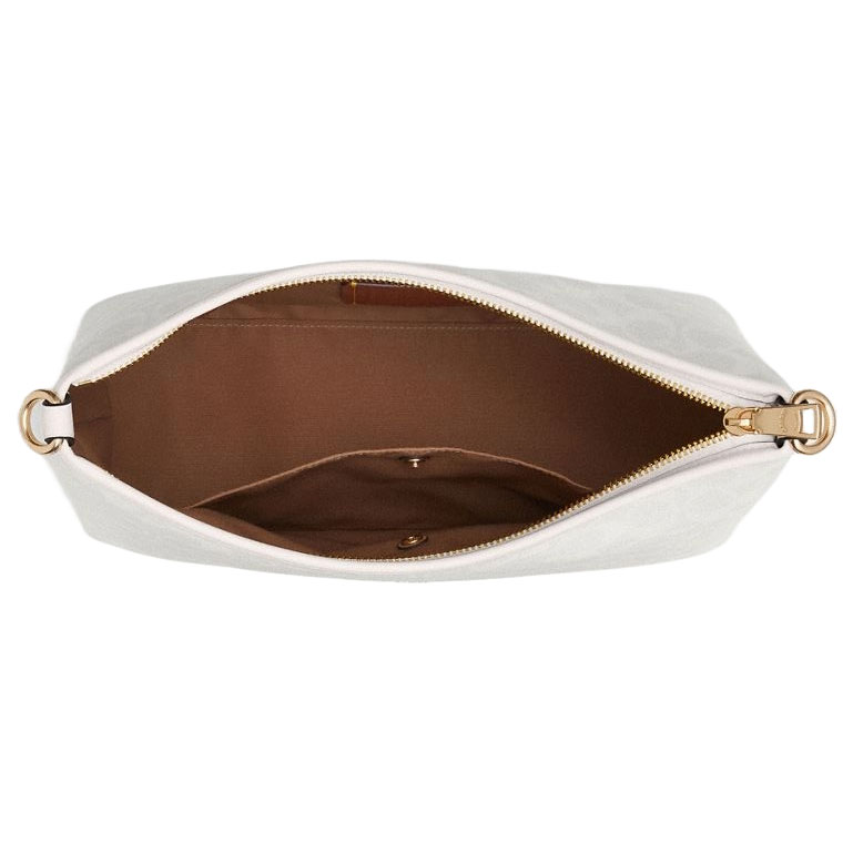 Coach Laurel Shoulder Bag In Signature Canvas White Chalk # CV975