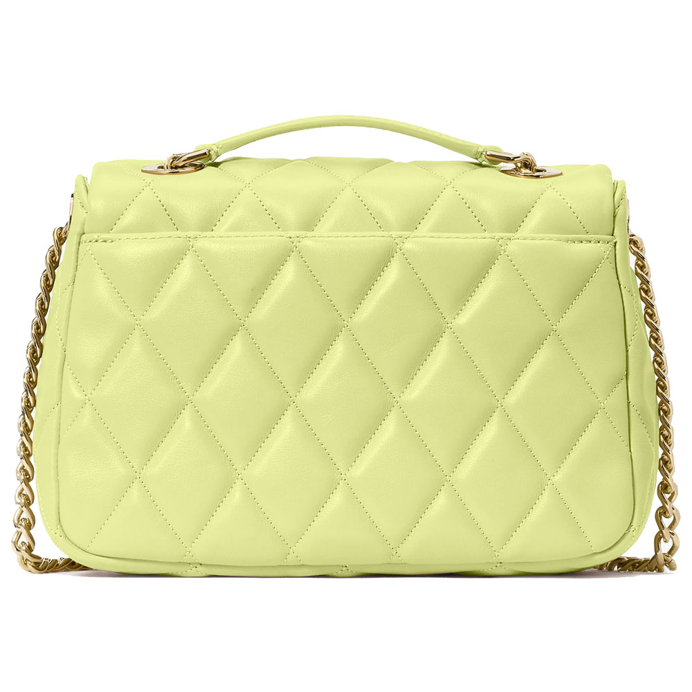 Kate Spade Carey Quilted Small Flap Crossbody Lime Slushy # KJ949
