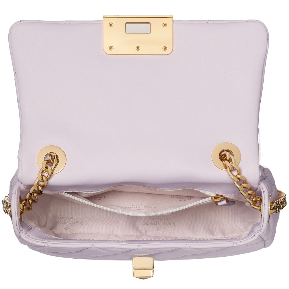 Kate Spade Carey Quilted Small Flap Crossbody Pale Amethyst # KJ949
