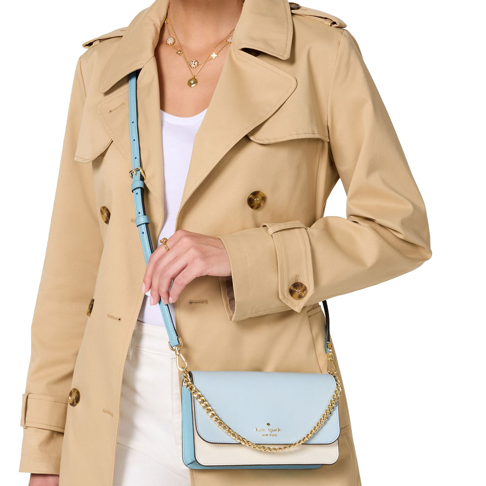 Kate Spade Crossbody Bag Sling Madison Small Flap Colorblock Crisp Sky Multi # KC517