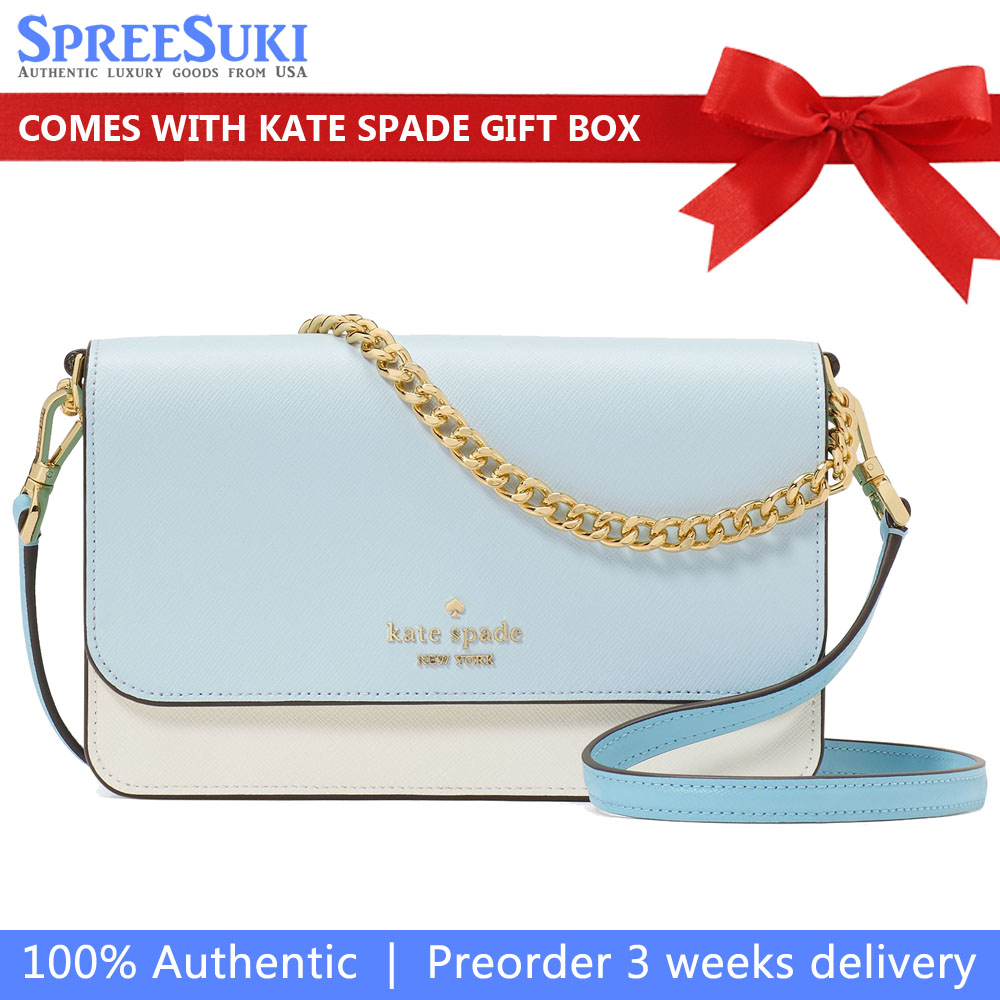 Kate Spade Crossbody Bag Sling Madison Small Flap Colorblock Crisp Sky Multi # KC517