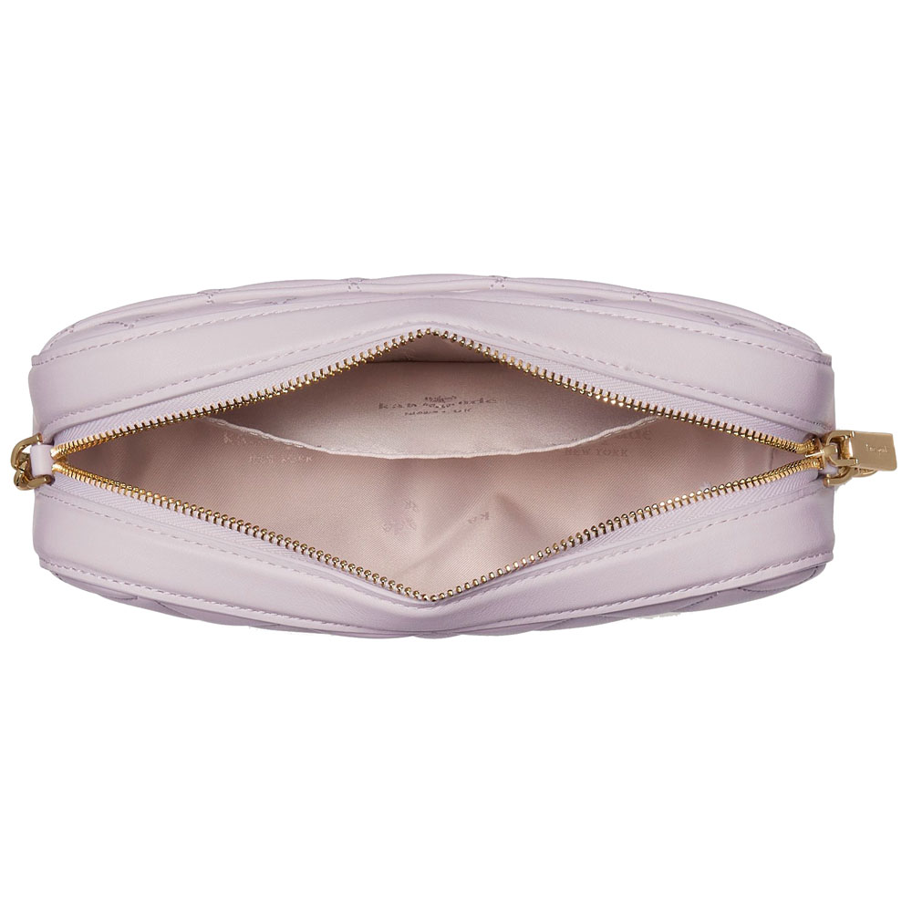 Kate Spade Crossbody Bag Sling Carey Smooth Quilted Mini Camera Bag Pale Amethyst # KG425