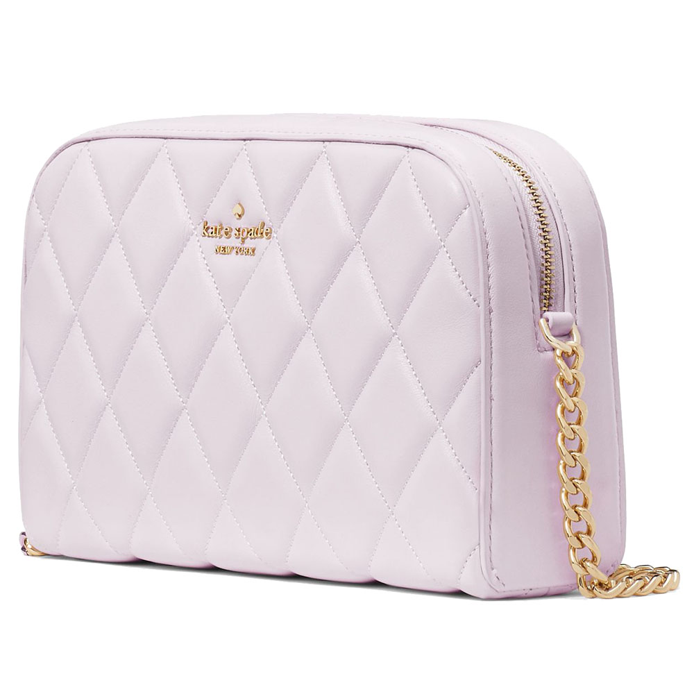 Kate Spade Crossbody Bag Sling Carey Smooth Quilted Mini Camera Bag Pale Amethyst # KG425