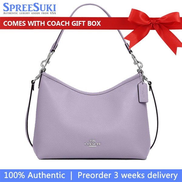 Coach Laurel Shoulder Bag Silver Lilac # CR148