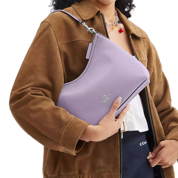 Coach Laurel Shoulder Bag Silver Lilac # CR148