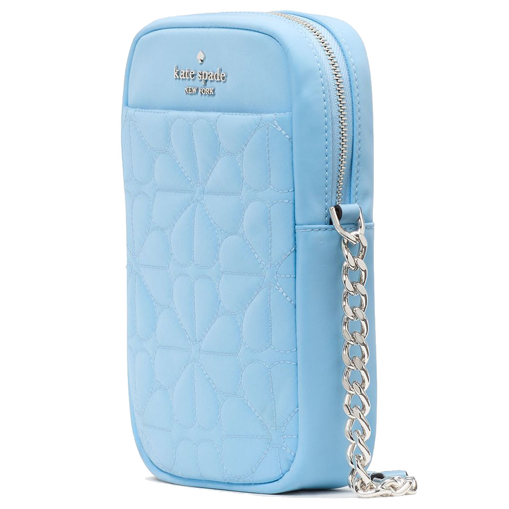 Kate Spade Spade Flower Quilted Fabric Phone Crossbody Montauk Blue # KK898