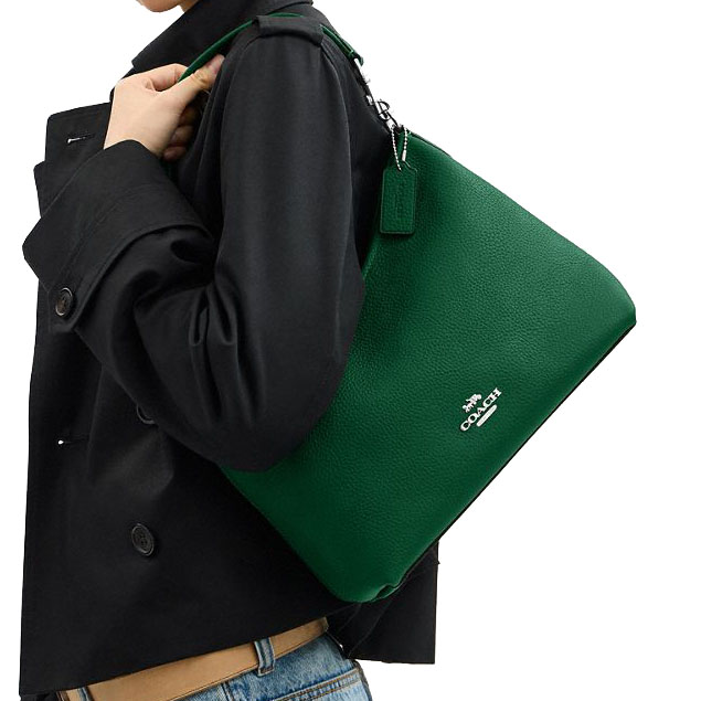 Coach Laurel Shoulder Bag Silver Shamrock # CR148