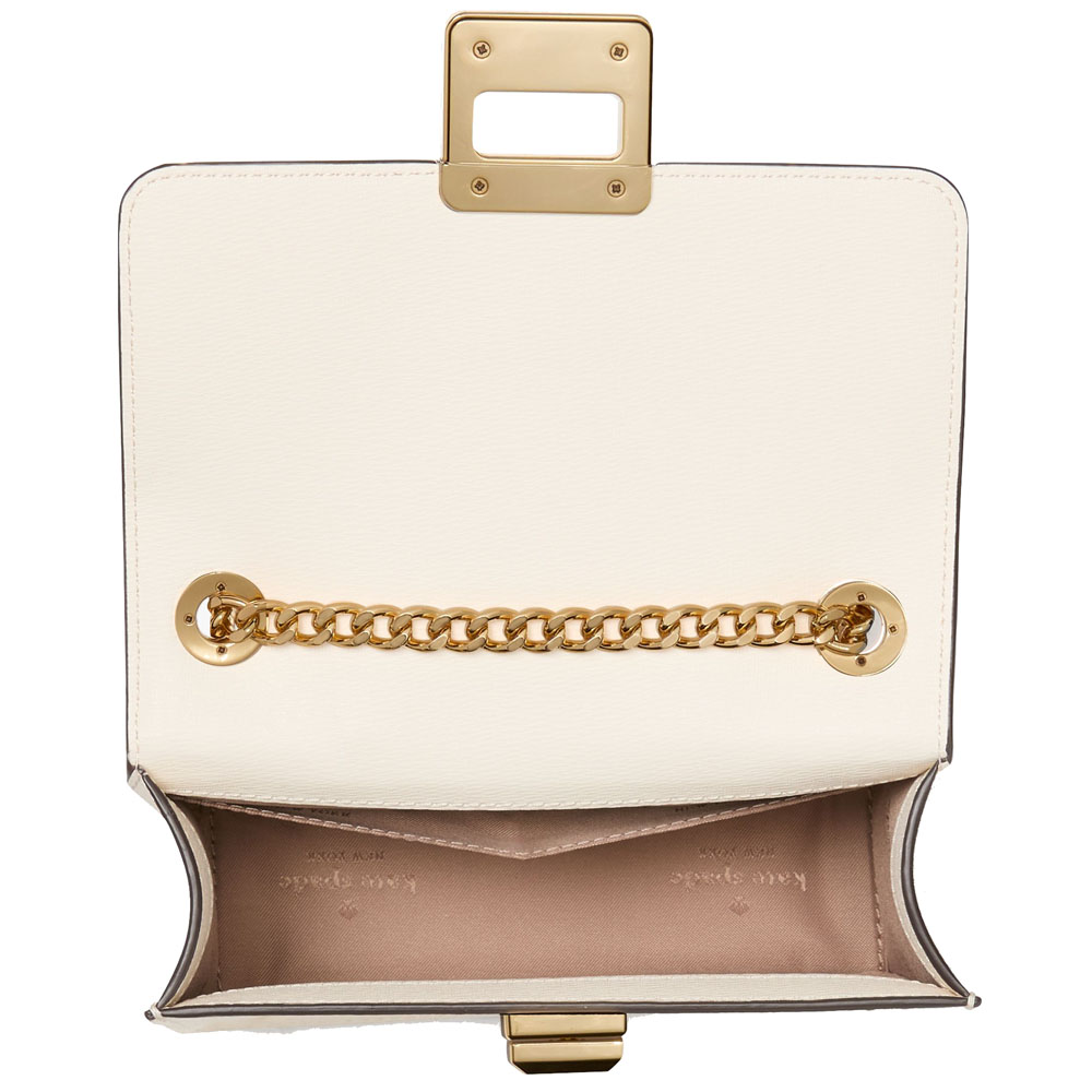Kate Spade Phoebe Turnlock Mini Flap Crossbody Toasted Hazelnut Multi # KK897