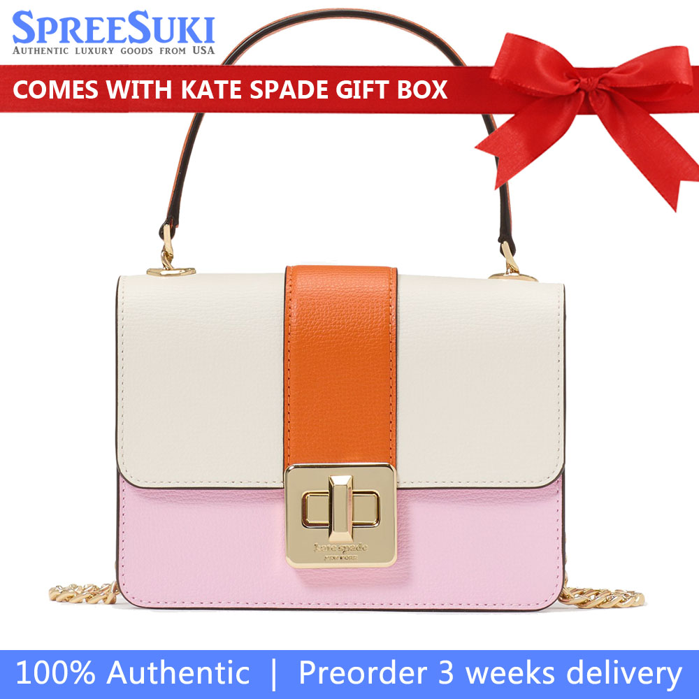 Kate Spade Phoebe Turnlock Mini Flap Crossbody Pink Horizon Multi # KK897