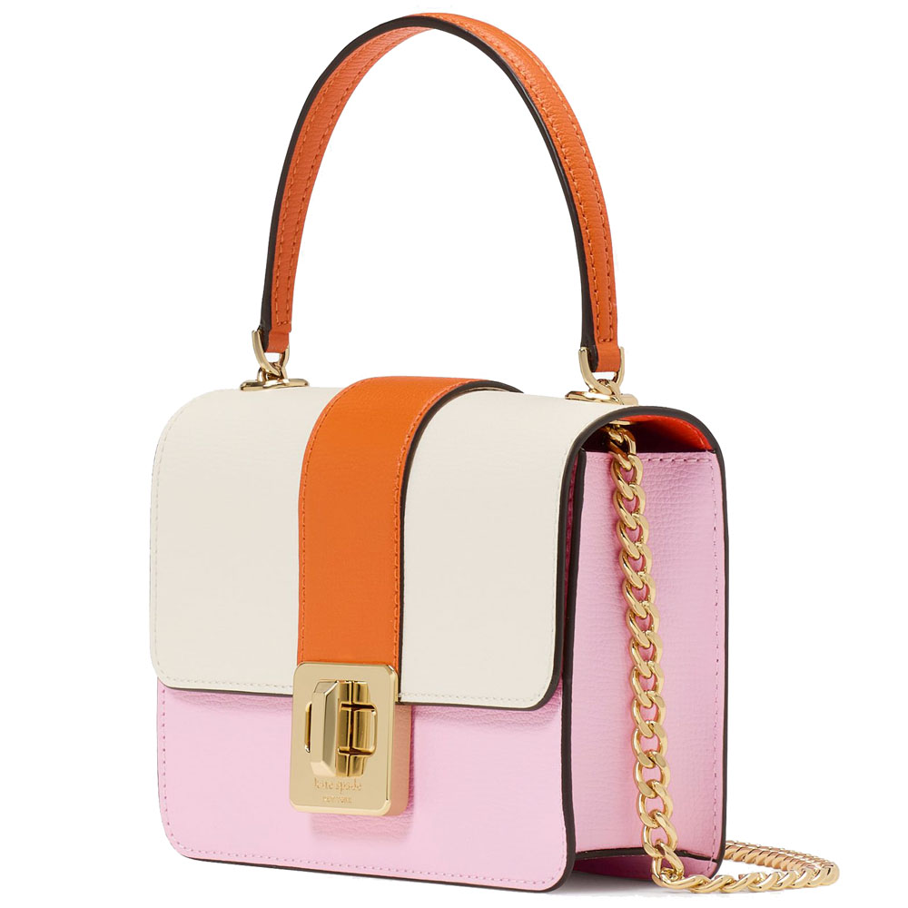 Kate Spade Phoebe Turnlock Mini Flap Crossbody Pink Horizon Multi # KK897