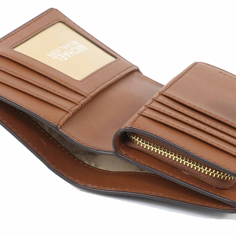 Michael Kors Medium Wallet Jet Set Travel Medium Bifold Zip Coin Wallet Brown # 35F8GTVF2BD3