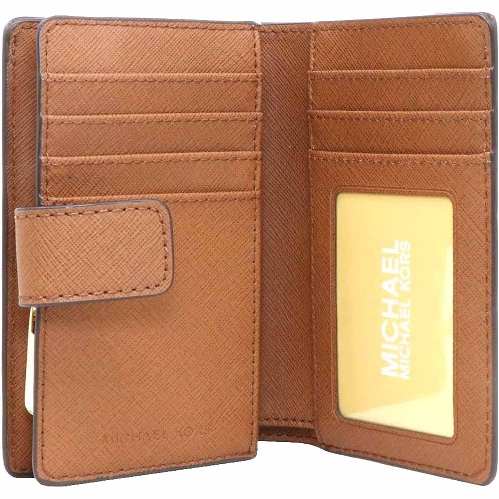 Michael Kors Medium Wallet Jet Set Travel Medium Bifold Zip Coin Wallet Brown # 35F8GTVF2BD3