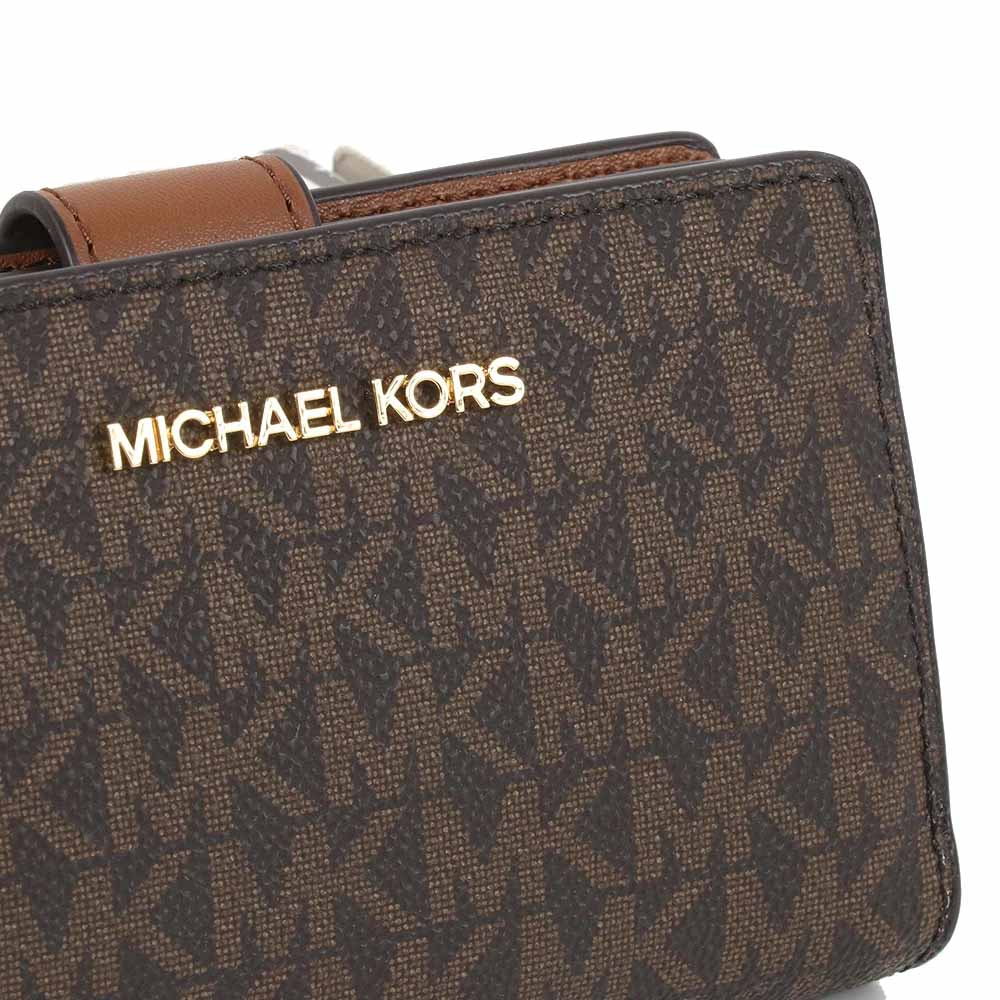 Michael Kors Medium Wallet Jet Set Travel Medium Bifold Zip Coin Wallet Brown # 35F8GTVF2BD3