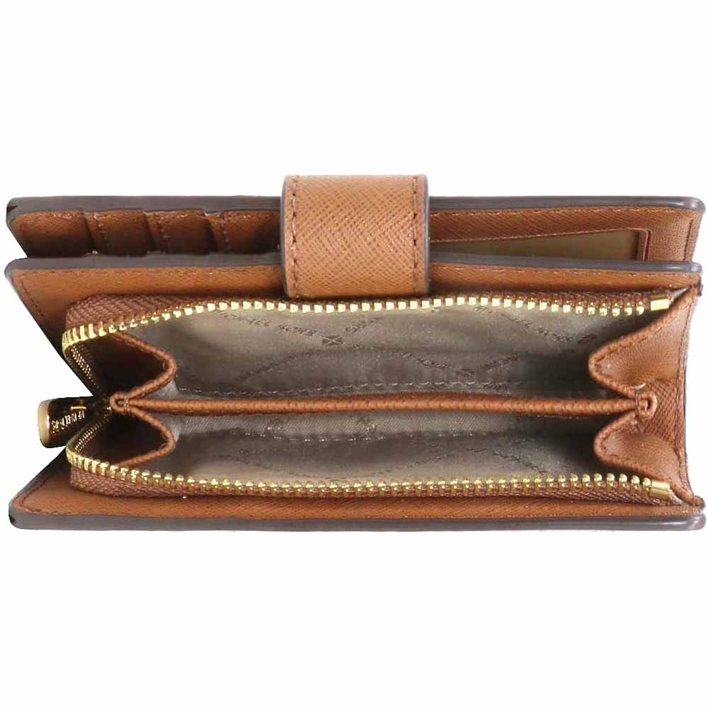 Michael Kors Medium Wallet Jet Set Travel Medium Bifold Zip Coin Wallet Brown # 35F8GTVF2BD3