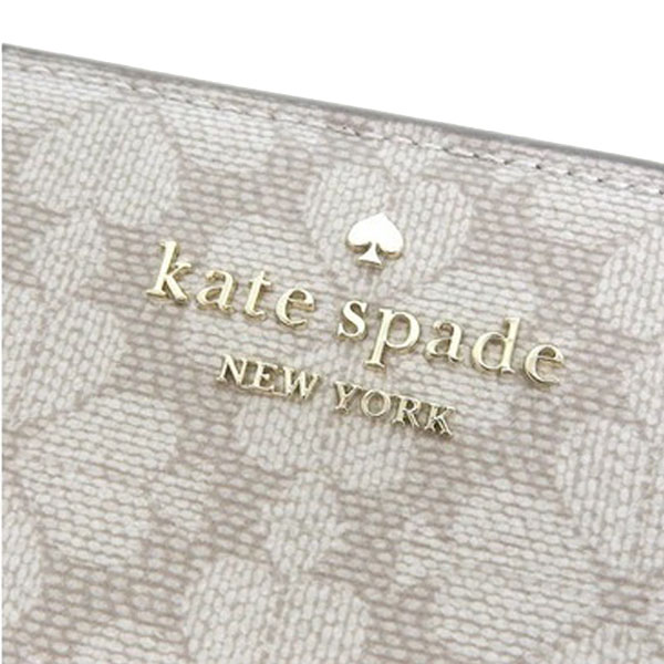 Kate Spade Medium Wallet Spade Flower Pvc Medium Compact Bifold Wallet Dark Beige # KG488D3