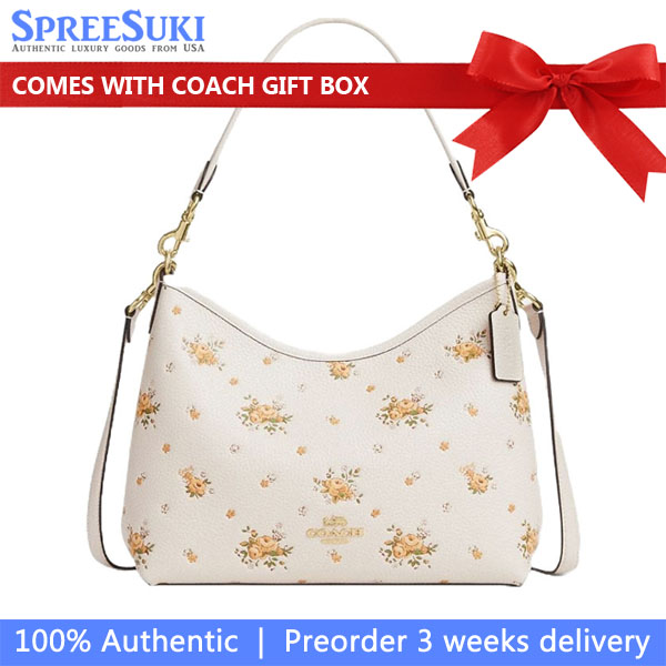 Coach Laurel Shoulder Bag With Floral Print Chalk Multi # CAL43