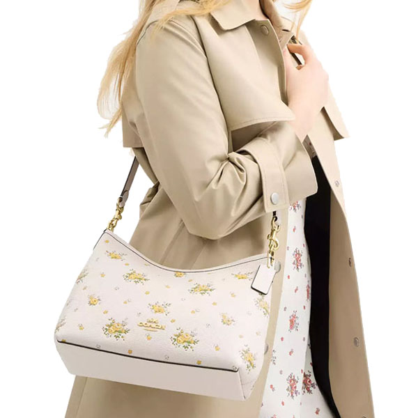 Coach Laurel Shoulder Bag With Floral Print Chalk Multi # CAL43