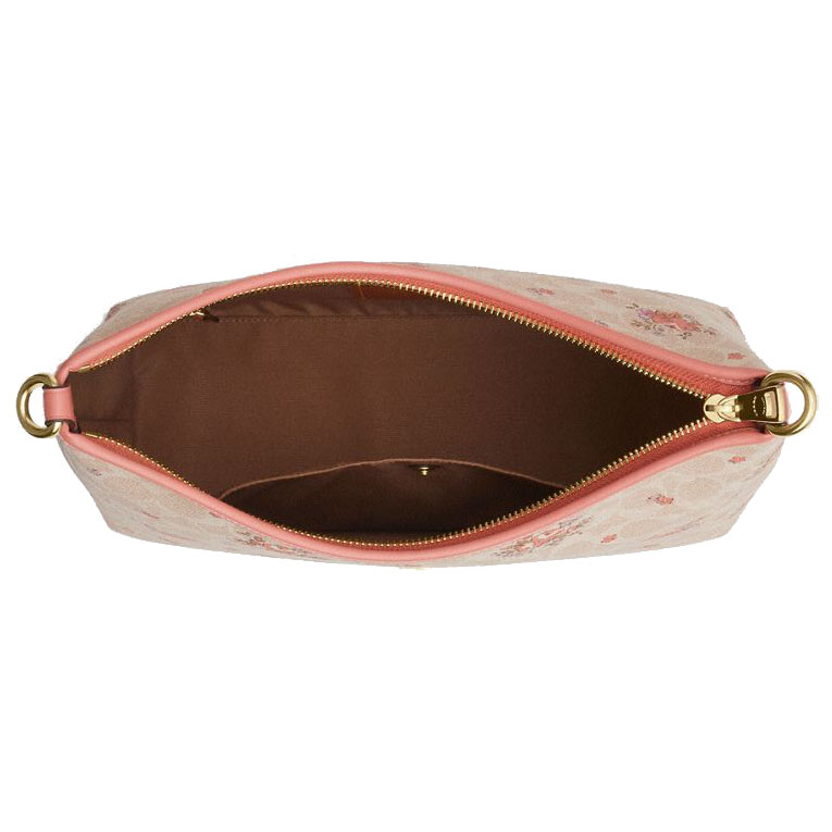 Coach Laurel Shoulder Bag In Signature Canvas With Floral Print Sand Multi # CAL36