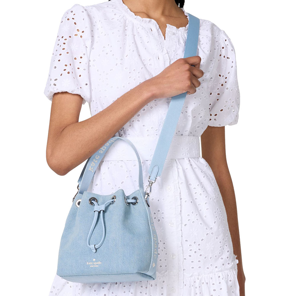 Kate Spade Kip Denim Bucket Bag Blue Multicolor # KL049