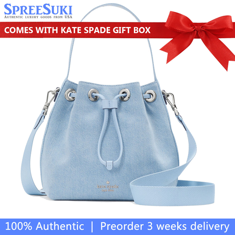 Kate Spade Kip Denim Bucket Bag Blue Multicolor # KL049