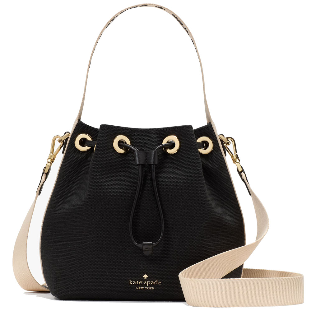 Kate Spade Kip Canvas Bucket Bag Black # KL048
