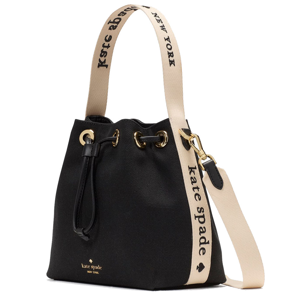Kate Spade Kip Canvas Bucket Bag Black # KL048