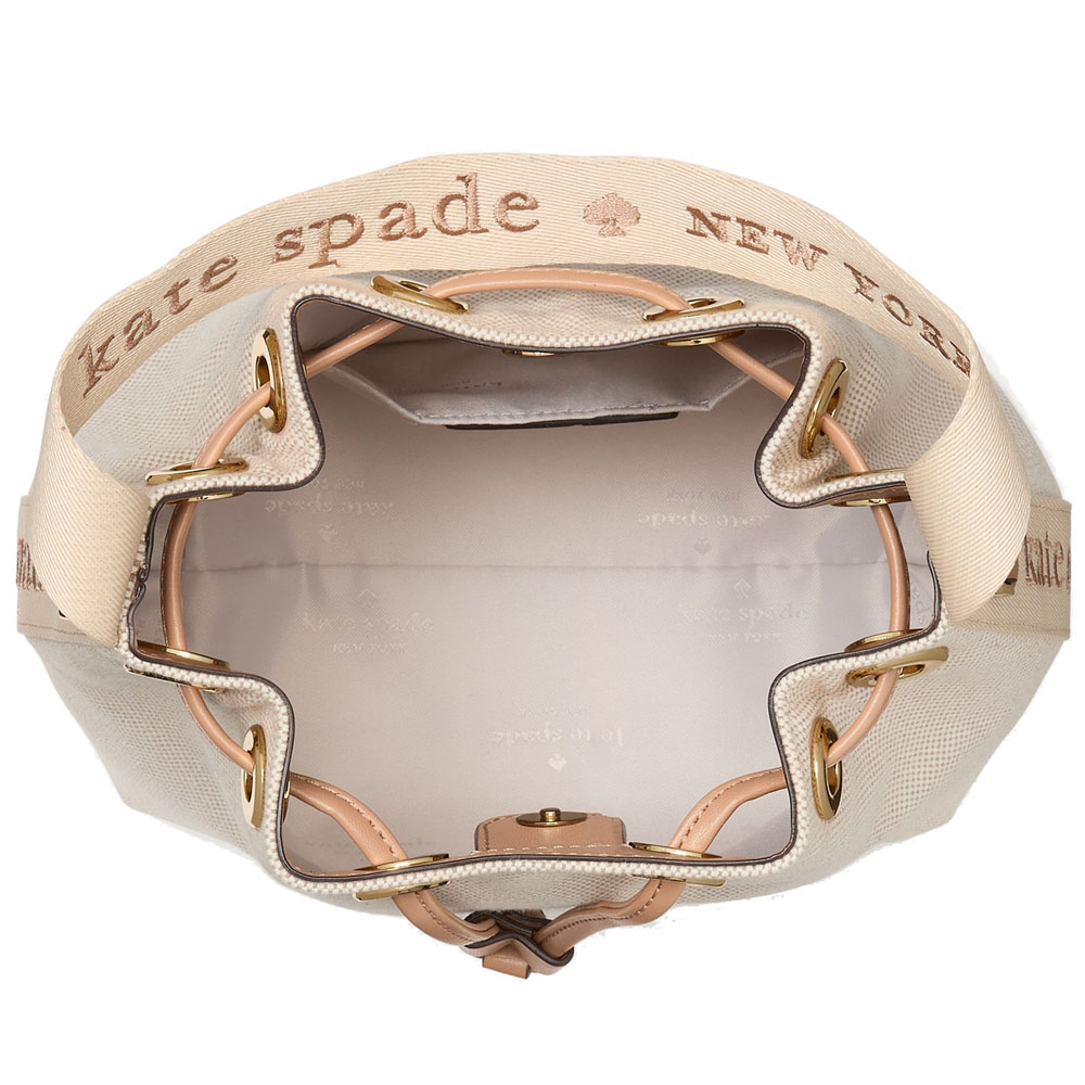 Kate Spade Kip Canvas Bucket Bag Light Fawn Multi # KL048