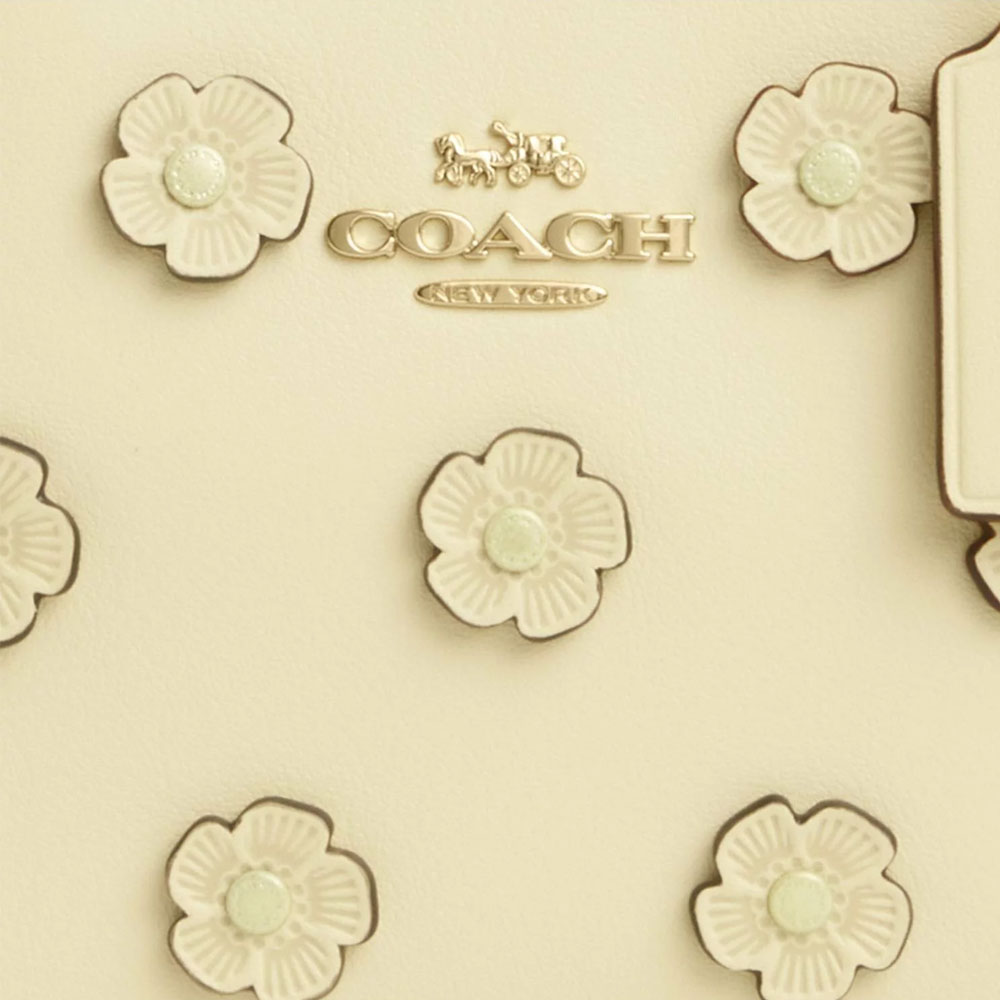 Coach Satchel Crossbody Bag With Floral Applique Moonlight # CAJ99