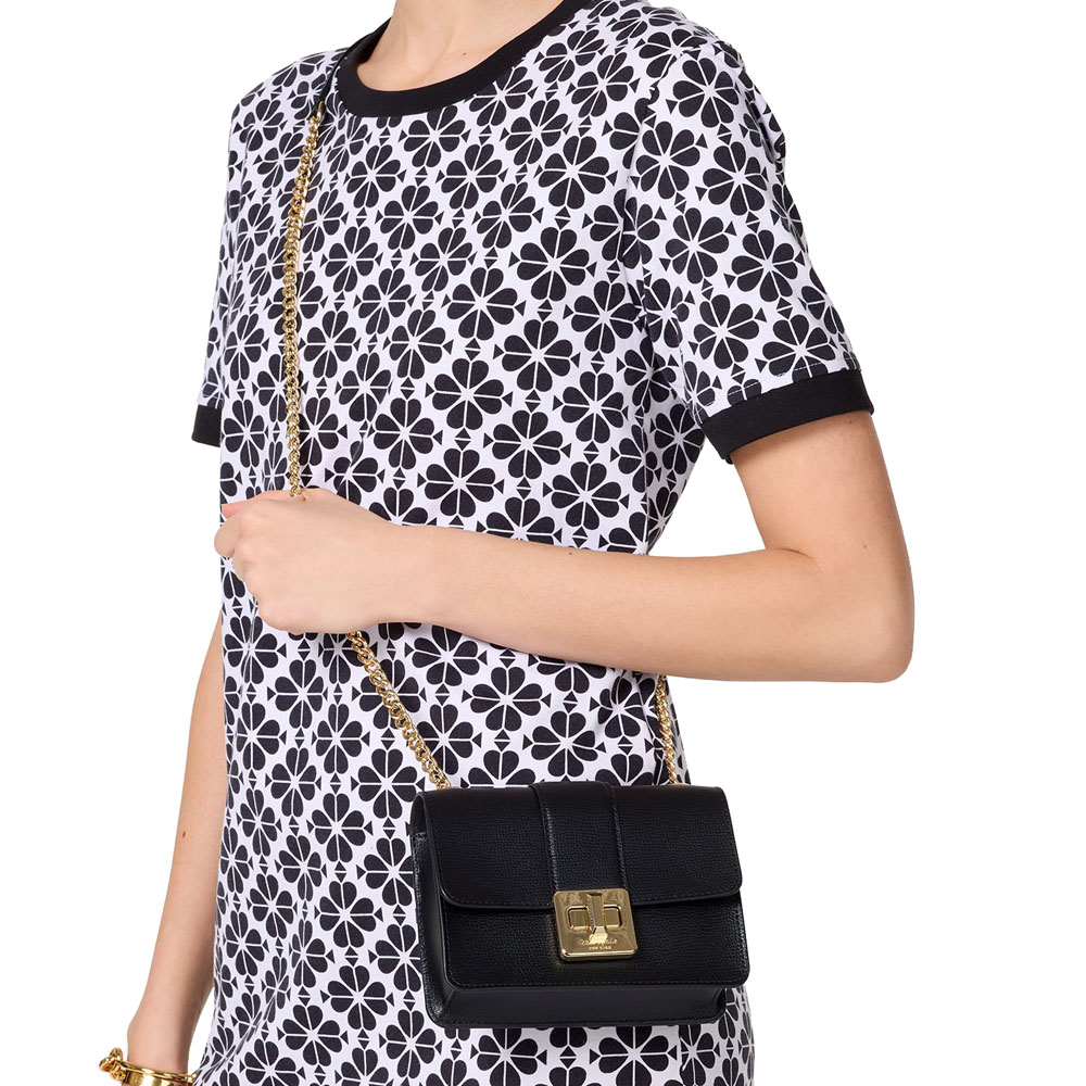 Kate Spade Phoebe Turnlock Mini Flap Crossbody Black # KK896