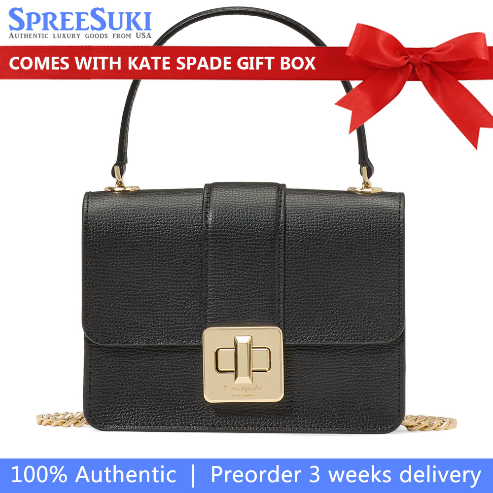 Kate Spade Phoebe Turnlock Mini Flap Crossbody Black # KK896