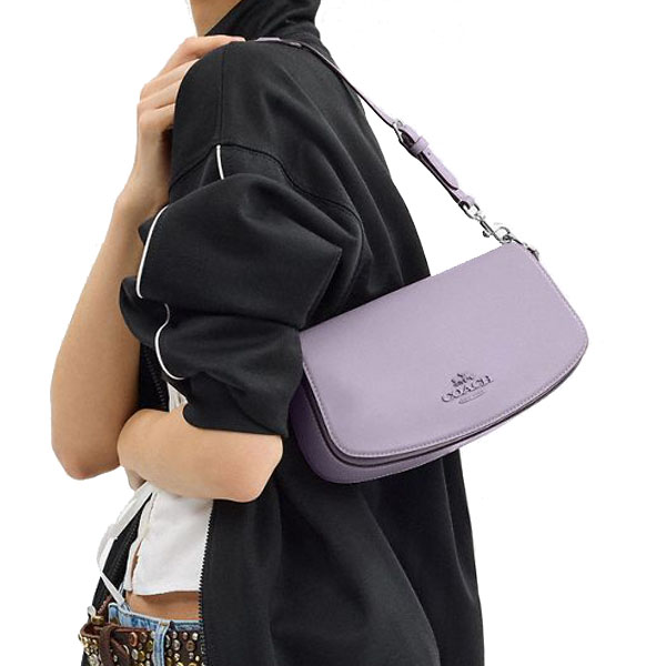 Coach Andrea Shoulder Bag Silver Lilac # CT768