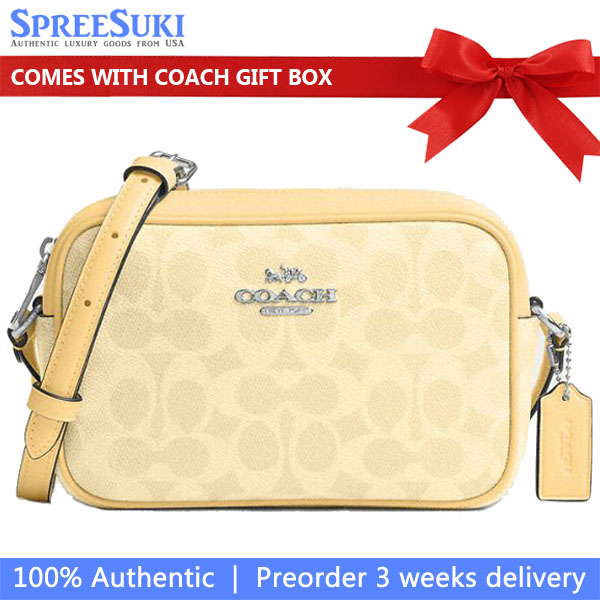 Coach Mini Jamie Camera Bag In Signature Canvas Silver Hay # CY752