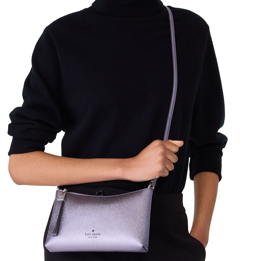 Kate Spade Sadie Metallic Small Crossbody Candied Flower # KI866