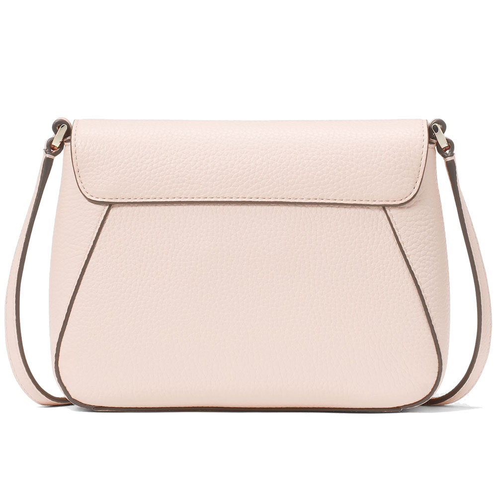 Kate Spade Crossbody Bag Sling Monica Pebbled Leather Mini Flap Crossbody Blush Cloud # KF364