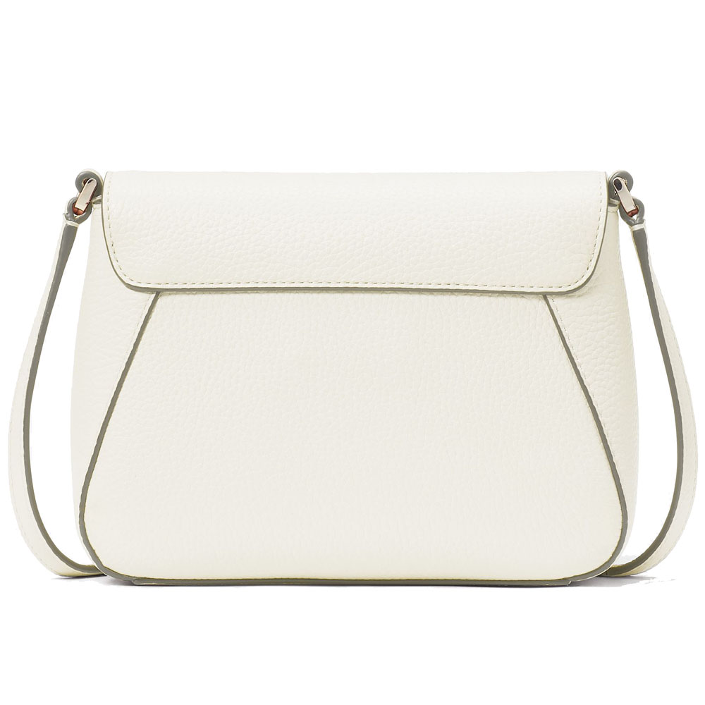 Kate Spade Crossbody Bag Sling Monica Pebbled Leather Mini Flap Crossbody Meringue # KF364